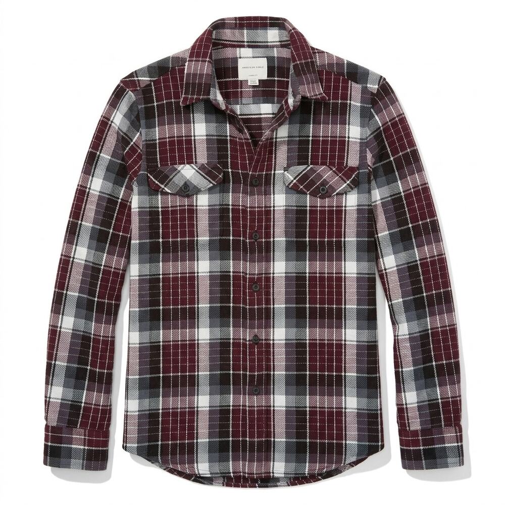 American Eagle Outfitters Classic Fit Plaid Button-Up Shirt Men Size S/P